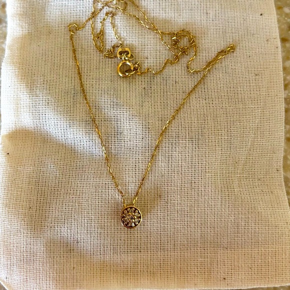 Gorjana 14k Gold Pave Bezel Diamond Necklace. Retired. - Picture 2 of 7